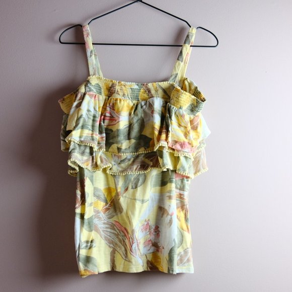 White House Black Market Tops - WHBM Tropical Floral Off Shoulder Tee - L